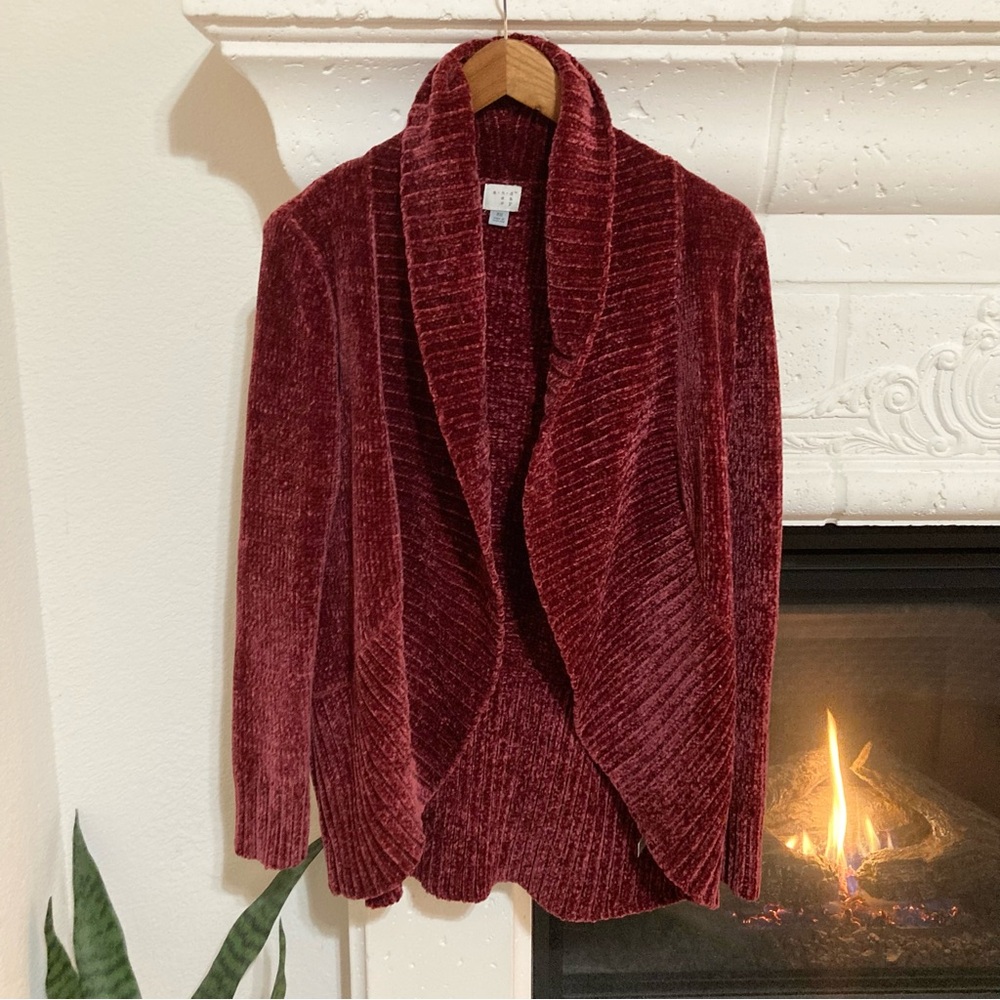 Red Velour Cardigan Size XS Old Navy